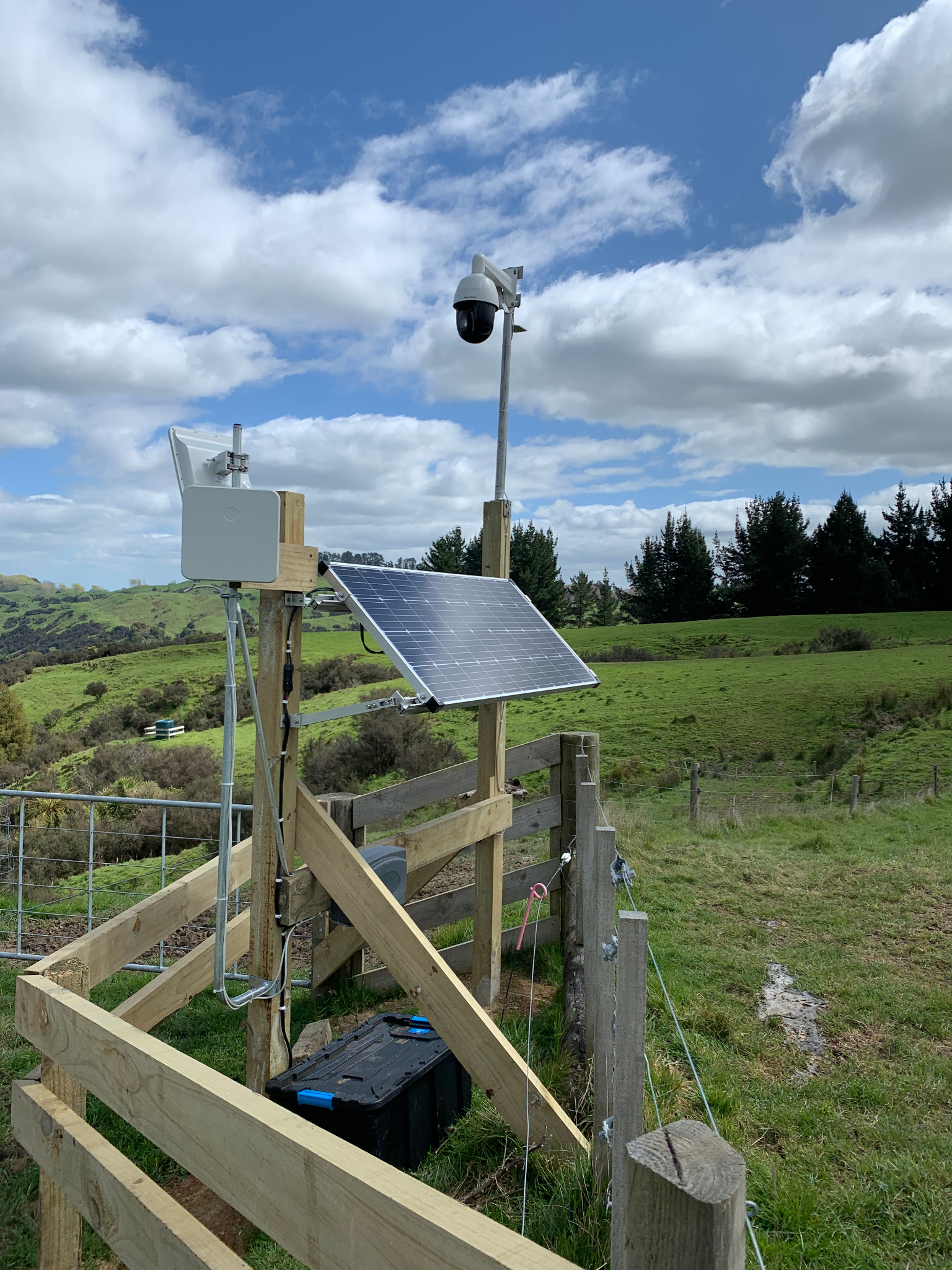 Solar-powered rural CCTV unit